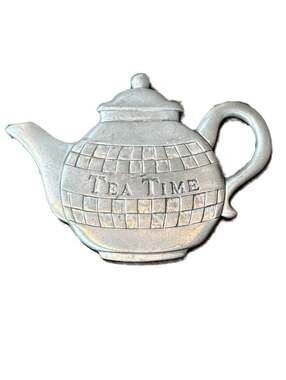 Vintage 1994 Seagull Canada Pewter Tea Time Teapot Wall Hook Hanger